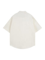 Retro Letter Print Short Sleeve Shirt - 2426 - Image 3