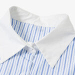 Retro Contrast Flocked Striped Long Sleeve Shirt