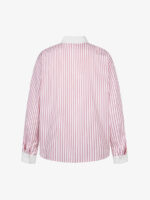 Retro Contrast Flocked Striped Long Sleeve Shirt - Image 4