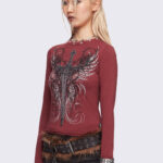 Graveborn Burgundy Top