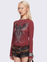 Graveborn Burgundy Top - Image 3