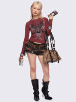 Graveborn Burgundy Top - Image 5
