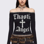 Chaotic Angel Off-Shoulder Top