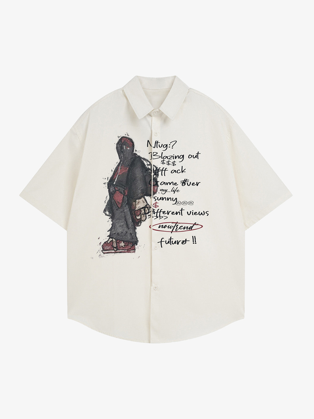 image1_37367eab-9c9b-49bc-adbb-4af722cf2ce3.jpg Oversized Graphic Cartoon Letter Print Short-Sleeve Shirt - Image 1