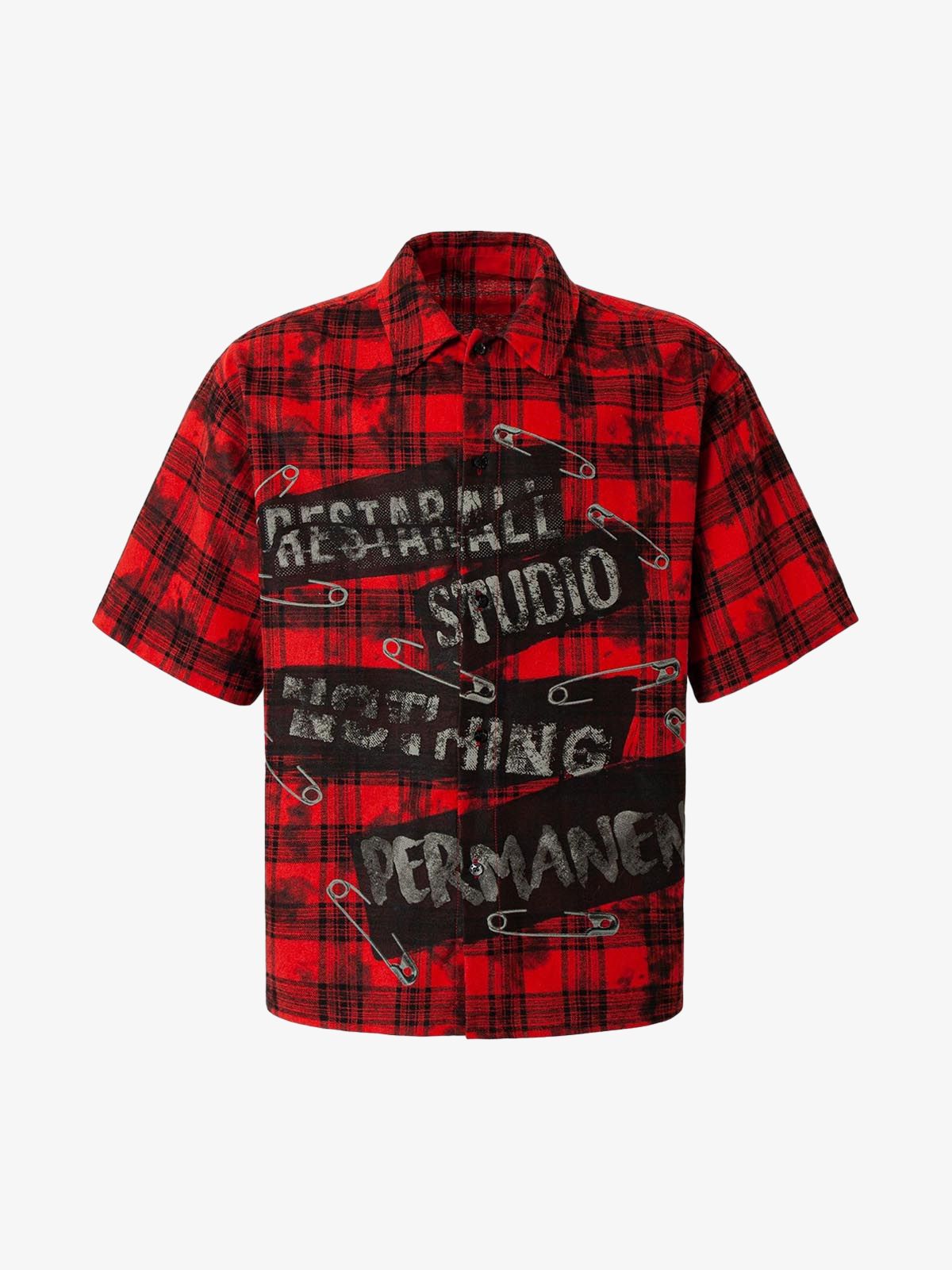 image1_5ebfe474-01d1-4179-b6f9-4a1b7c3ff985.jpg Street Creative Pin Print Plaid Shirt - Image 1