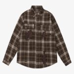 Retro Ripped Patchwork Long Sleeve Plaid Shirt