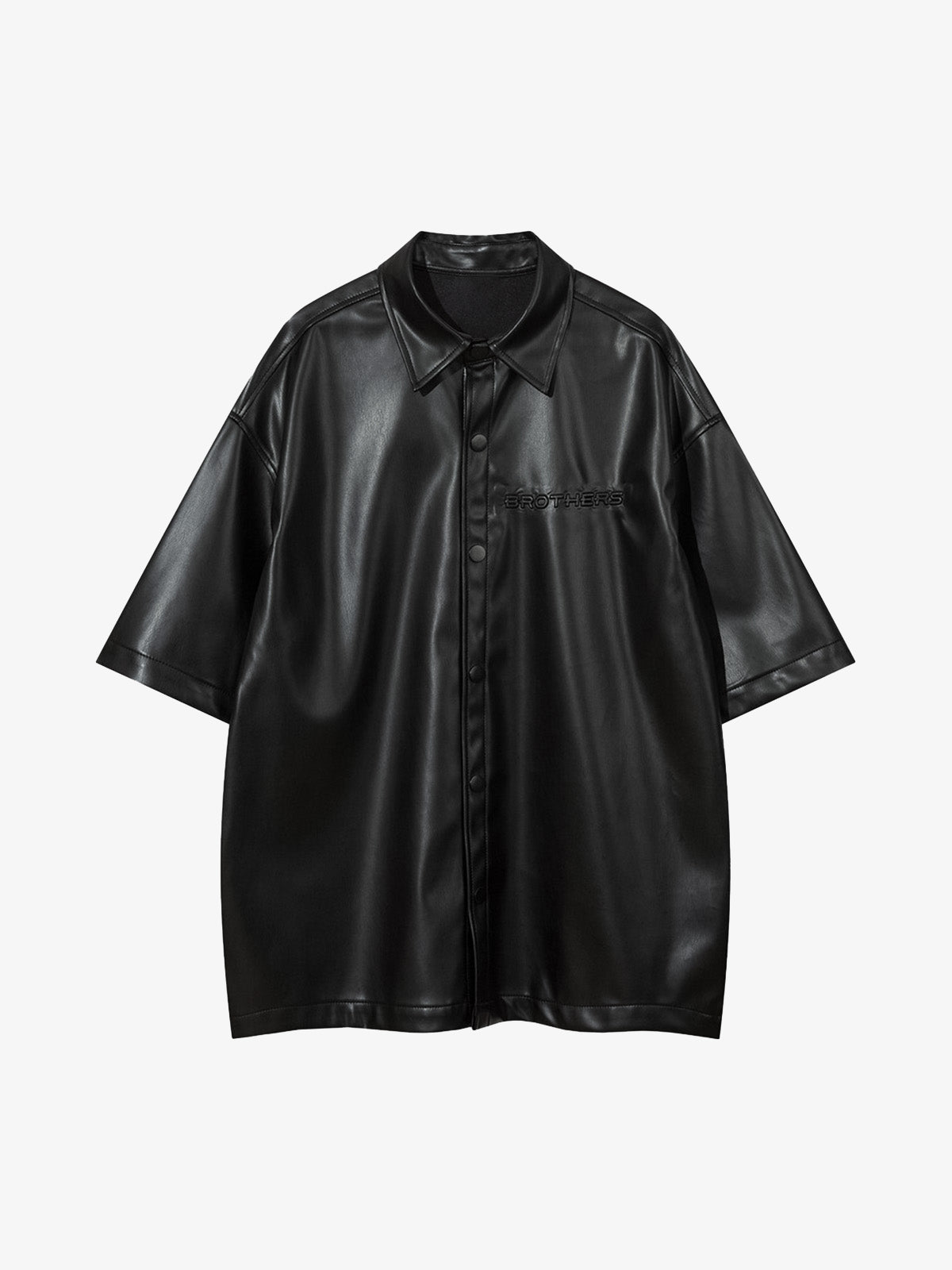 image1_7dcc2baf-766c-4e4a-9917-10e8332eb5d5.jpg Cleanfit Short-Sleeve PU Leather Shirt - Image 1