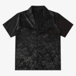 Thesupermade Leaves Pattern  Black Vintage Shirts