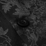 Thesupermade Leaves Pattern  Black Vintage Shirts