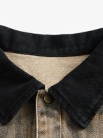 Vintage Distressed Cheetah Print Denim Shirt - Image 4