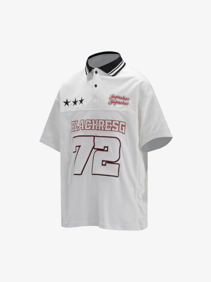 Retro Sports Jersey Polo Shirt