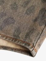 Vintage Distressed Cheetah Print Denim Shirt - Image 8